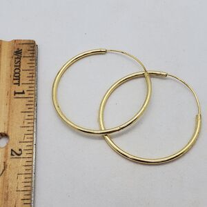 Gold Plated Sterling Silver Hoop Earrings AV 925